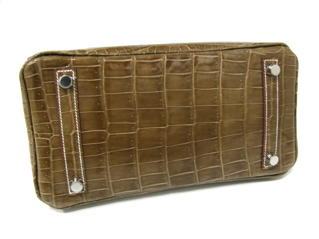 エルメス バーキン25/フィセル/金具 シルバー)/クロコダイルニロティカス